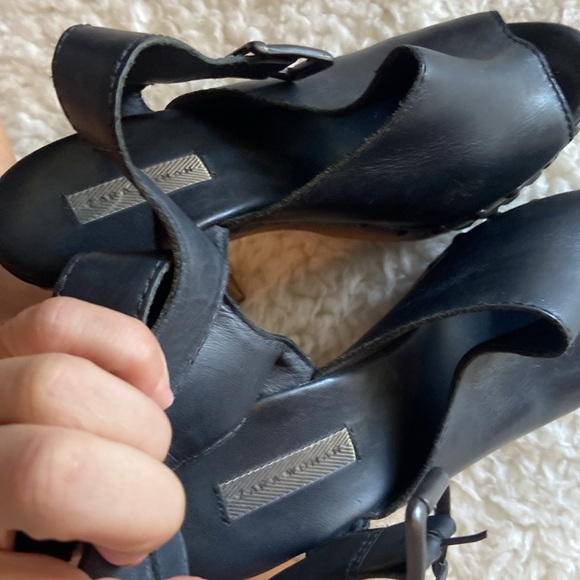 NWOT fabulous 5 1-2 inch wood and leather studded heels with heavy duty grips! - Picture 8 of 12